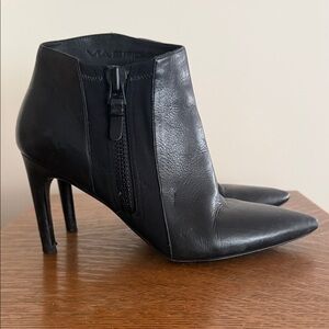 Via Spiga Sleek Black Ankle Booties